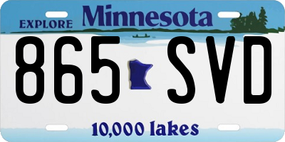 MN license plate 865SVD