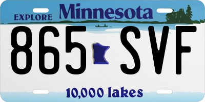 MN license plate 865SVF