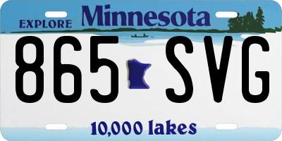 MN license plate 865SVG