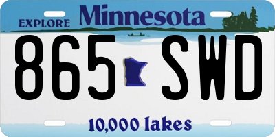 MN license plate 865SWD