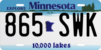 MN license plate 865SWK
