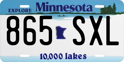 MN license plate 865SXL