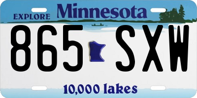 MN license plate 865SXW
