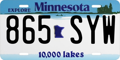 MN license plate 865SYW