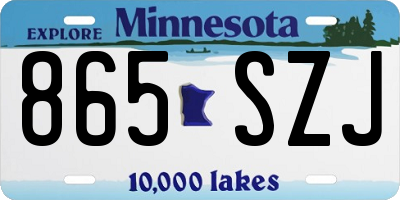 MN license plate 865SZJ