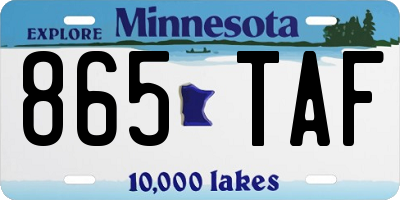 MN license plate 865TAF