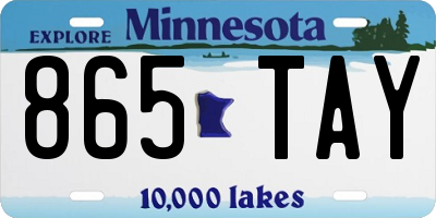 MN license plate 865TAY