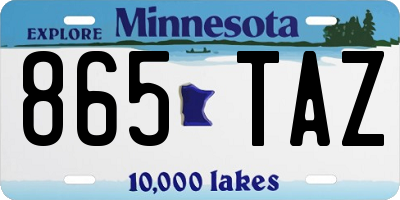 MN license plate 865TAZ