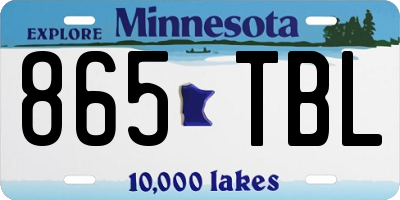 MN license plate 865TBL