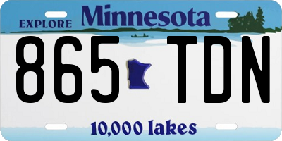 MN license plate 865TDN