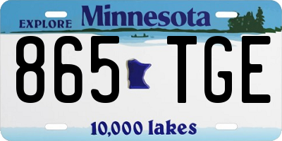 MN license plate 865TGE