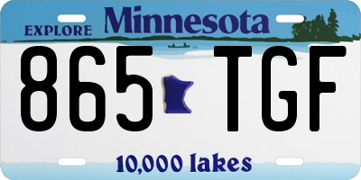 MN license plate 865TGF
