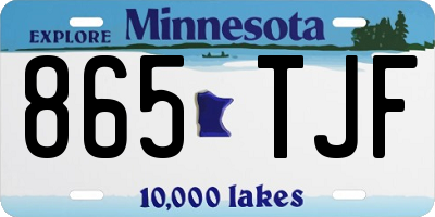MN license plate 865TJF