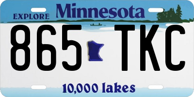 MN license plate 865TKC