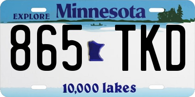 MN license plate 865TKD