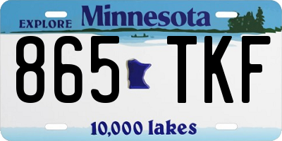 MN license plate 865TKF