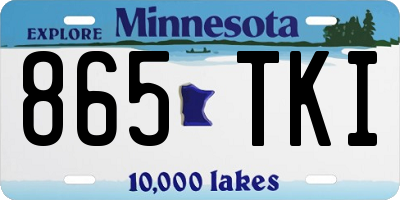 MN license plate 865TKI