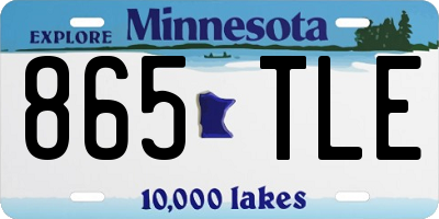 MN license plate 865TLE