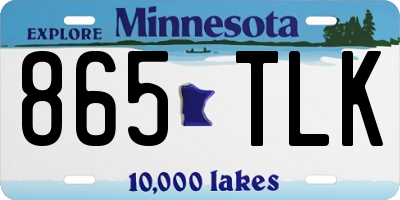 MN license plate 865TLK