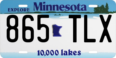 MN license plate 865TLX