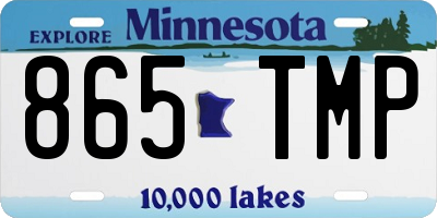 MN license plate 865TMP