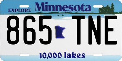 MN license plate 865TNE