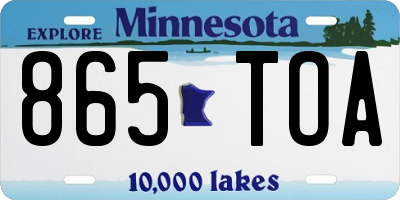 MN license plate 865TOA