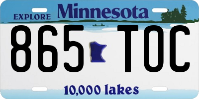 MN license plate 865TOC