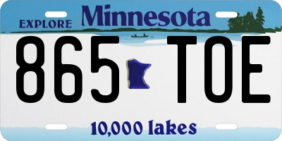 MN license plate 865TOE