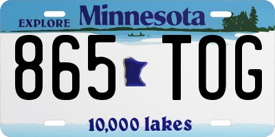 MN license plate 865TOG