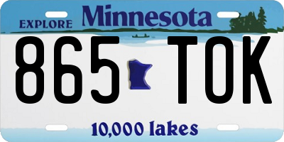 MN license plate 865TOK