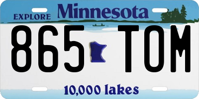MN license plate 865TOM