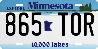 MN license plate 865TOR