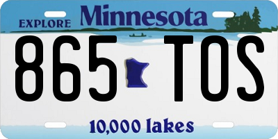 MN license plate 865TOS
