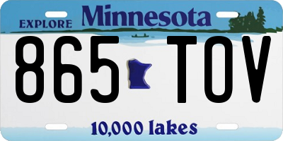 MN license plate 865TOV