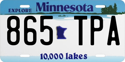 MN license plate 865TPA