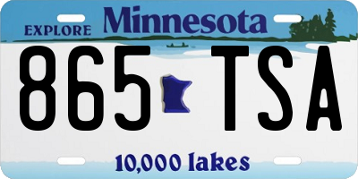 MN license plate 865TSA