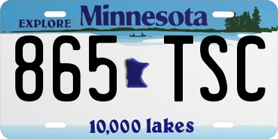 MN license plate 865TSC