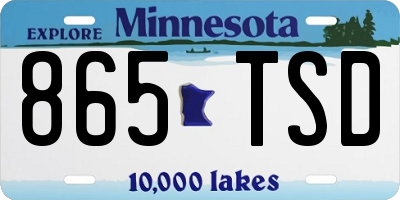MN license plate 865TSD