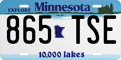 MN license plate 865TSE