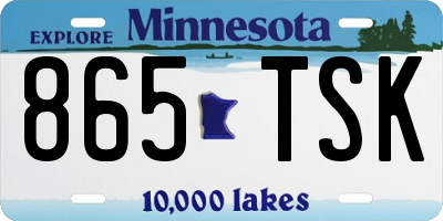 MN license plate 865TSK
