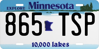 MN license plate 865TSP