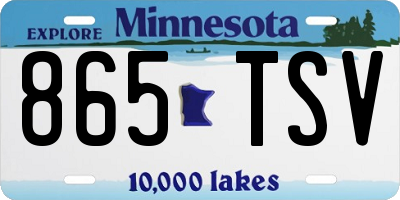 MN license plate 865TSV