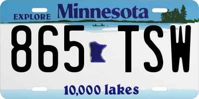 MN license plate 865TSW