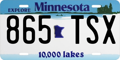 MN license plate 865TSX