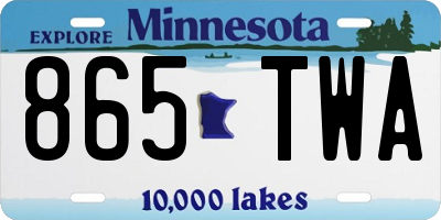 MN license plate 865TWA
