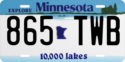MN license plate 865TWB
