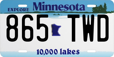 MN license plate 865TWD