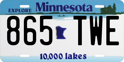 MN license plate 865TWE