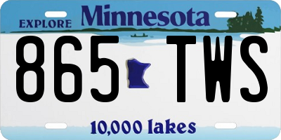 MN license plate 865TWS